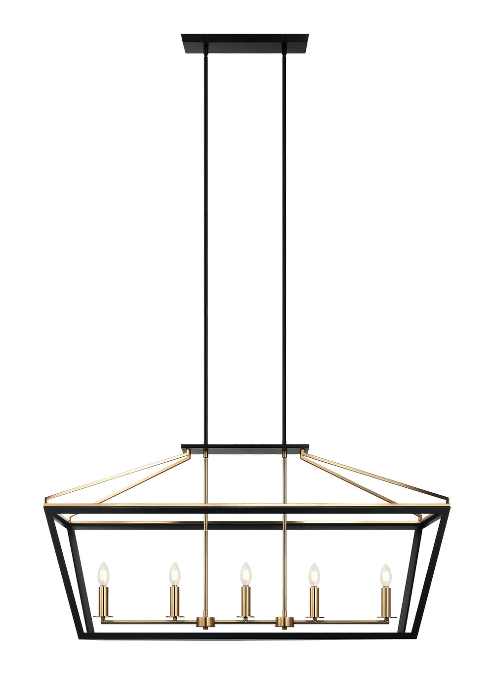 Matteo Canada - Five Light Chandelier - Mavonshire - Black + Aged Gold Brass- Union Lighting Luminaires Decor