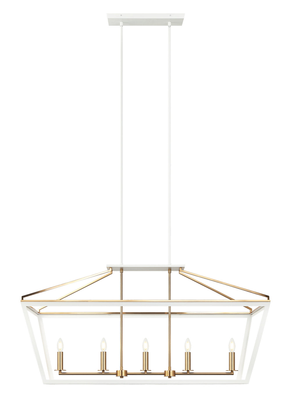 Matteo Canada - Five Light Chandelier - Mavonshire - White + Aged Gold Brass- Union Lighting Luminaires Decor