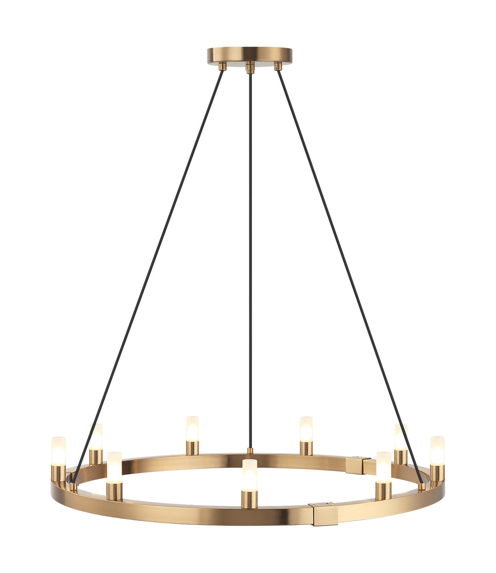 Matteo Canada - Nine Light Chandelier - Cascadian - Aged Gold Brass- Union Lighting Luminaires Decor
