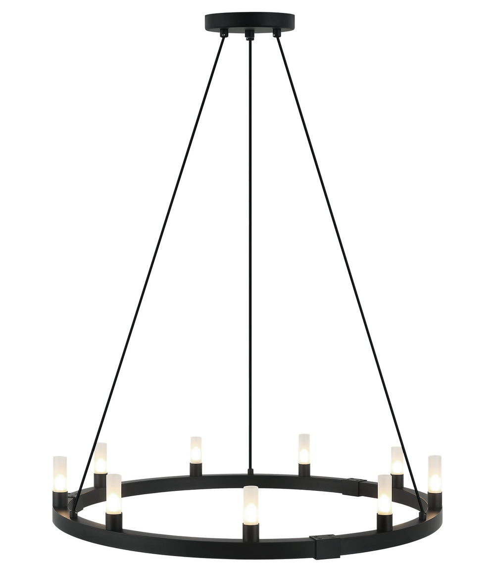 Matteo Canada - Nine Light Chandelier - Cascadian - Matte Black- Union Lighting Luminaires Decor