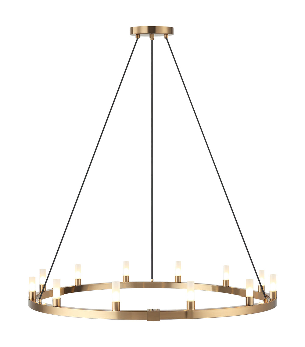 Matteo Canada - 12 Light Chandelier - Cascadian - Aged Gold Brass- Union Lighting Luminaires Decor