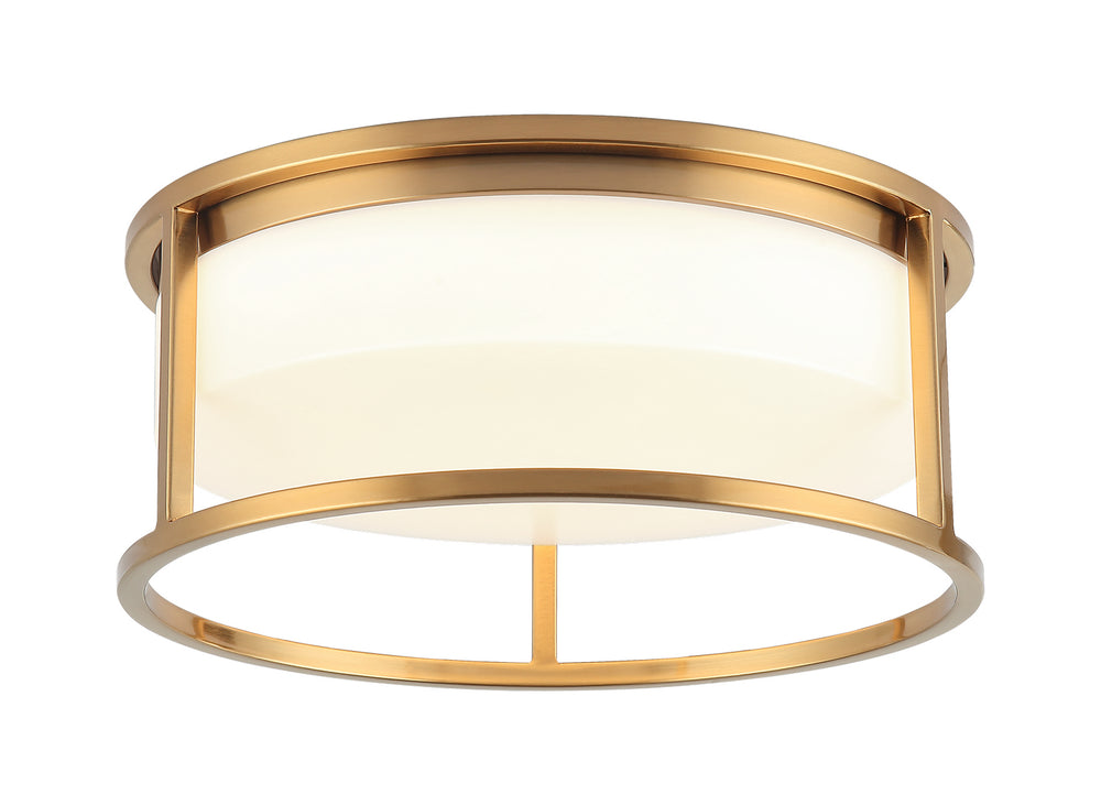 Matteo Canada - Two Light Ceiling Mount - Framerton - Aged Gold Brass- Union Lighting Luminaires Decor