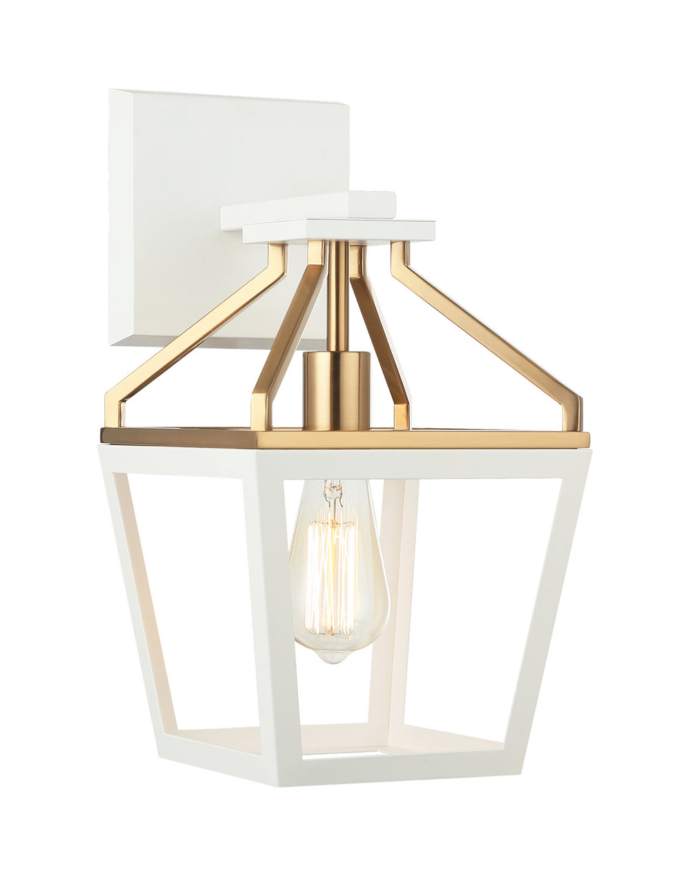 Matteo Canada - One Light Wall Sconce - Mavonshire - White + Aged Gold Brass- Union Lighting Luminaires Decor
