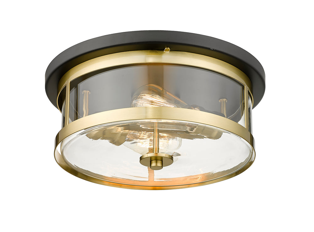 Bethel International Canada - Two Light Flush Mount - Black & Gold- Union Lighting Luminaires Decor