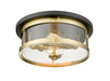 Bethel International Canada - Two Light Flush Mount - Black & Gold- Union Lighting Luminaires Decor