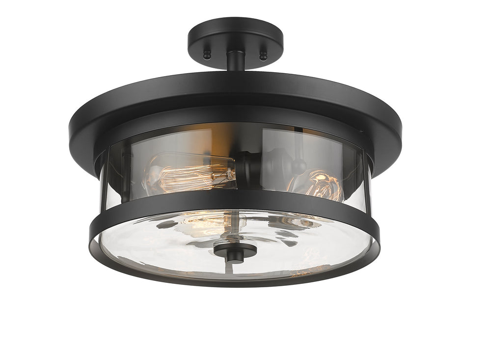 Bethel International Canada - Three Light Semi Flush Mount - Black- Union Lighting Luminaires Decor