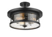 Bethel International Canada - Three Light Semi Flush Mount - Black- Union Lighting Luminaires Decor