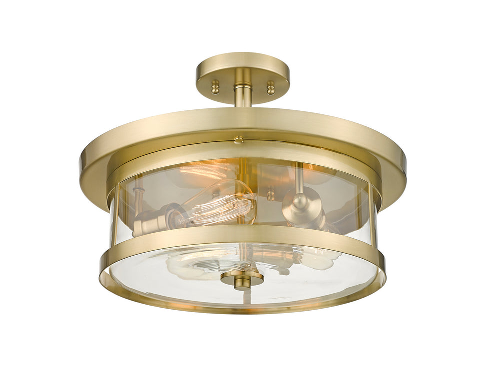 Bethel International Canada - Three Light Semi Flush Mount - Gold- Union Lighting Luminaires Decor
