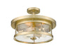Bethel International Canada - Three Light Semi Flush Mount - Gold- Union Lighting Luminaires Decor