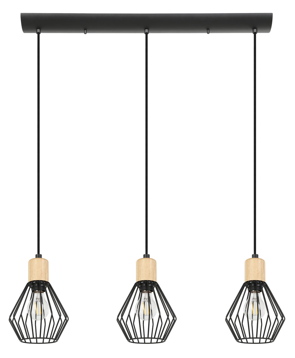 Eglo Canada - Three Light Pendant - Palmorla - Structured Black- Union Lighting Luminaires Decor