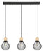 Eglo Canada - Three Light Pendant - Palmorla - Structured Black- Union Lighting Luminaires Decor