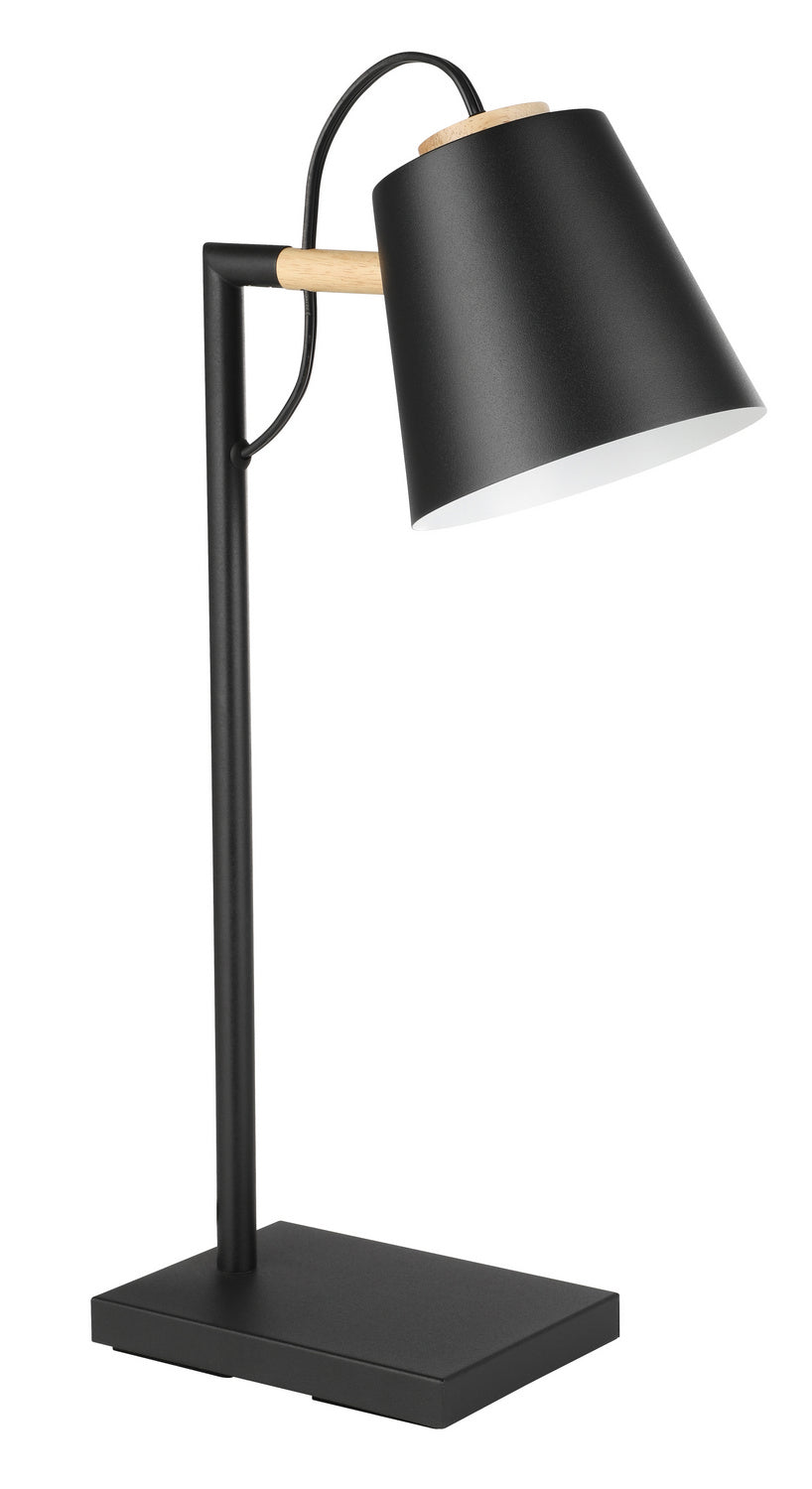 Eglo Canada - One Light Table Lamp - Lacey - Structured Black, Natural Wood- Union Lighting Luminaires Decor