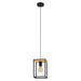 Eglo Canada - One Light Pendant - Libertad - Structured Black & Natural Wood- Union Lighting Luminaires Decor