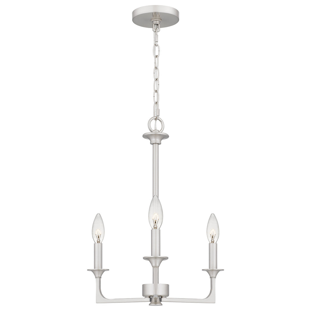 Quoizel - Three Light Chandelier - Prescott - Brushed Nickel- Union Lighting Luminaires Decor