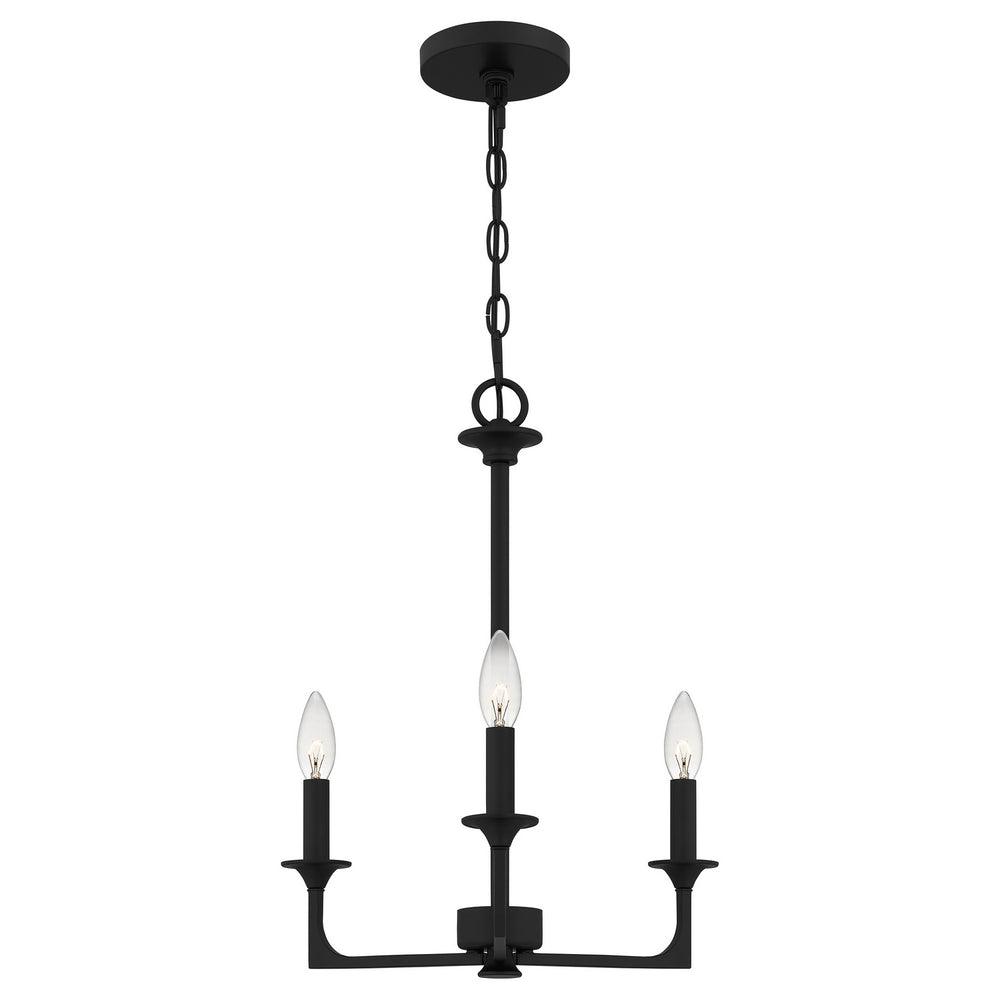 Quoizel - Three Light Chandelier - Prescott - Matte Black- Union Lighting Luminaires Decor
