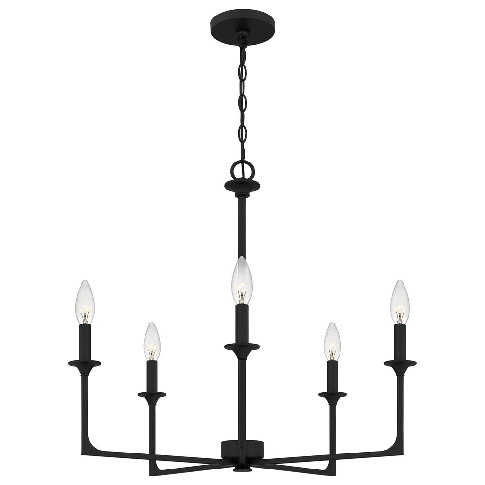 Quoizel - Five Light Chandelier - Prescott - Matte Black- Union Lighting Luminaires Decor
