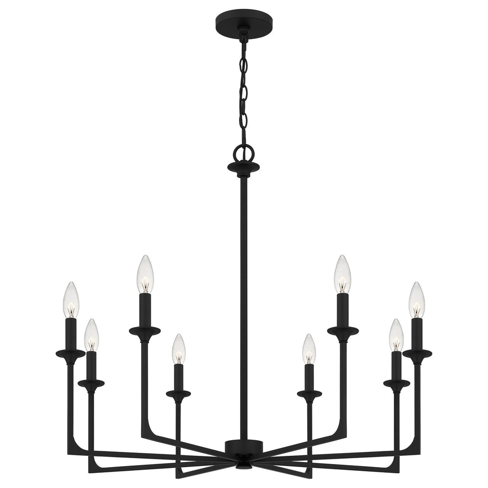 Quoizel - Eight Light Chandelier - Prescott - Matte Black- Union Lighting Luminaires Decor