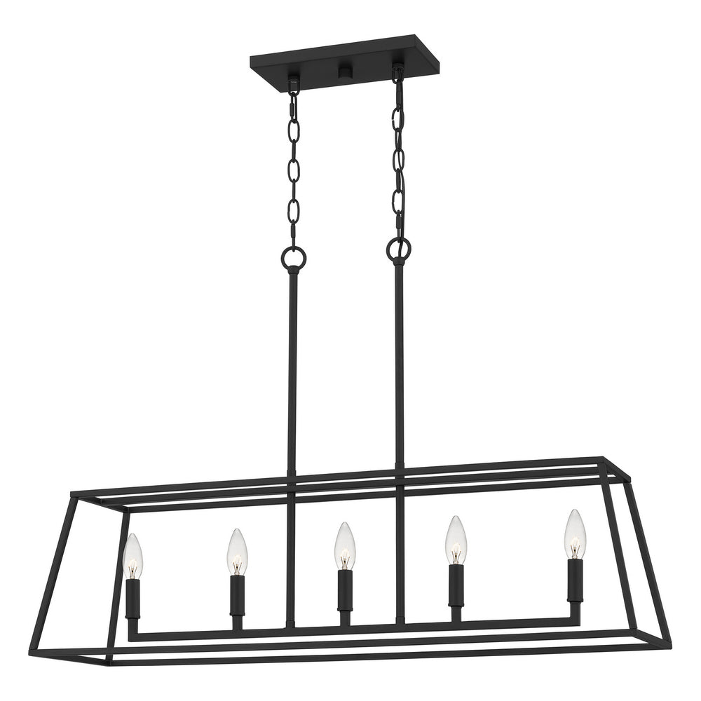 Quoizel - Five Light Island Chandelier - Prescott - Matte Black- Union Lighting Luminaires Decor