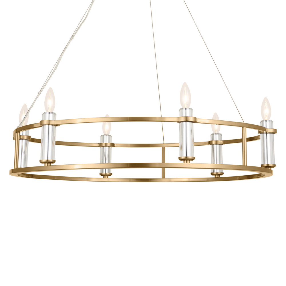 Kichler Canada - Six Light Chandelier - Rosalind - Brushed Natural Brass- Union Lighting Luminaires Decor
