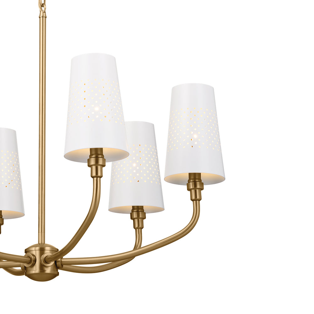 Kichler Canada - Six Light Chandelier - Adeena - Brushed Natural Brass- Union Lighting Luminaires Decor