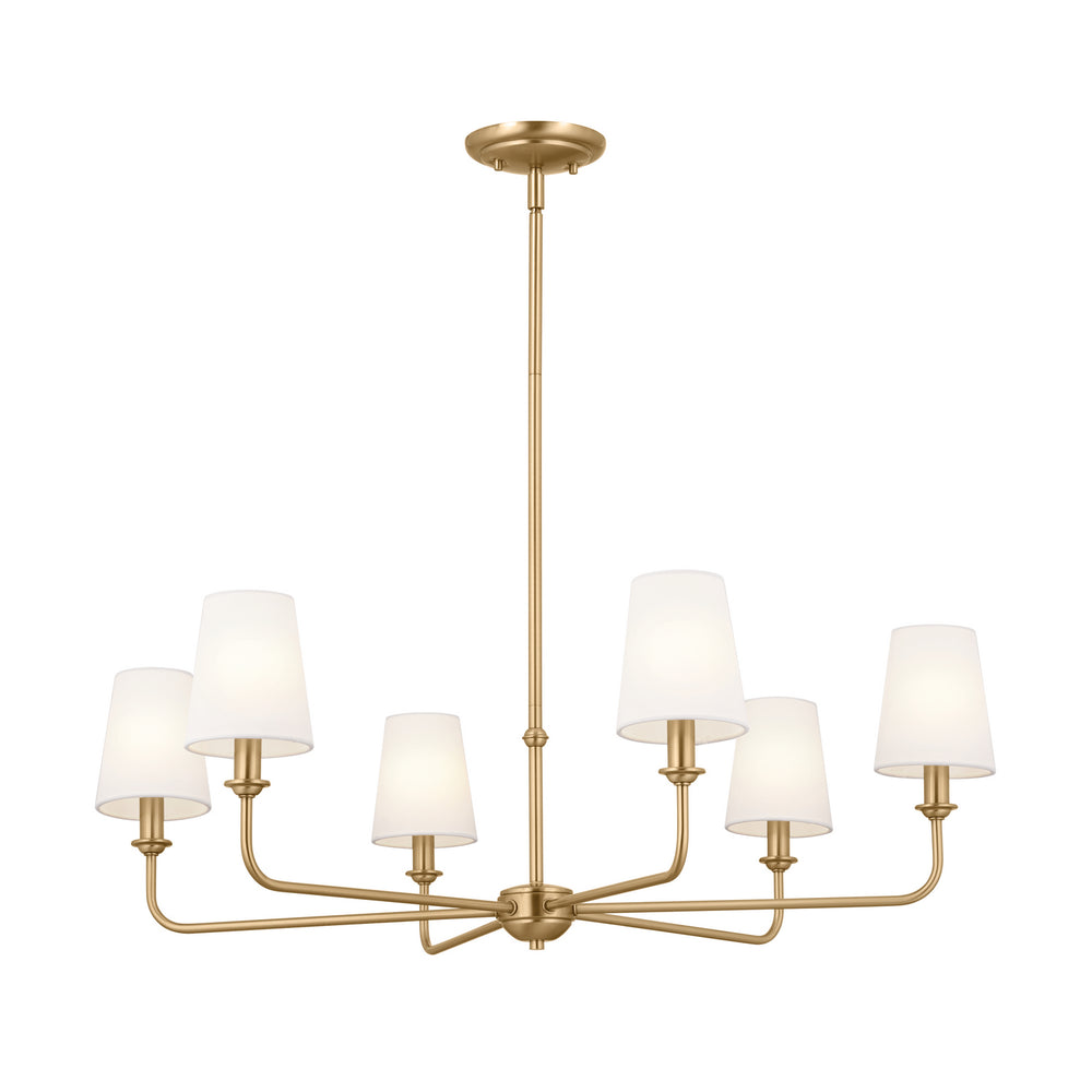 Kichler Canada - Six Light Chandelier - Pallas - Brushed Natural Brass- Union Lighting Luminaires Decor