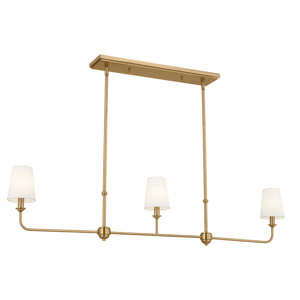 Kichler Canada - Three Light Linear Chandelier - Pallas - Brushed Natural Brass- Union Lighting Luminaires Decor