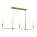 Kichler Canada - Three Light Linear Chandelier - Pallas - Brushed Natural Brass- Union Lighting Luminaires Decor