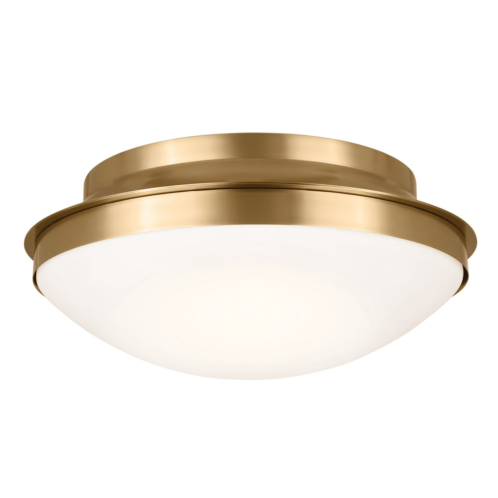 Kichler Canada - Three Light Flush Mount - Bretta - Brushed Natural Brass- Union Lighting Luminaires Decor
