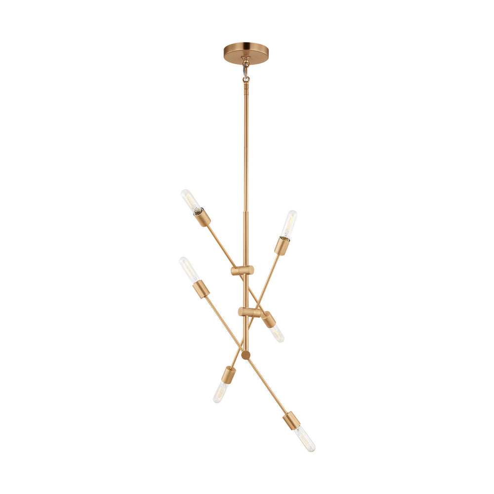 Visual Comfort Studio Canada - Six Light Chandelier - Axis - Satin Brass- Union Lighting Luminaires Decor
