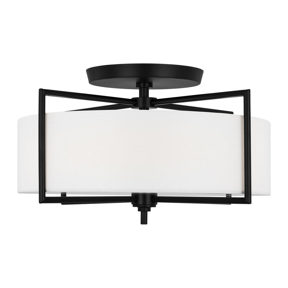 Visual Comfort Studio Canada - Three Light Semi-Flush Mount - Perno - Aged Iron- Union Lighting Luminaires Decor