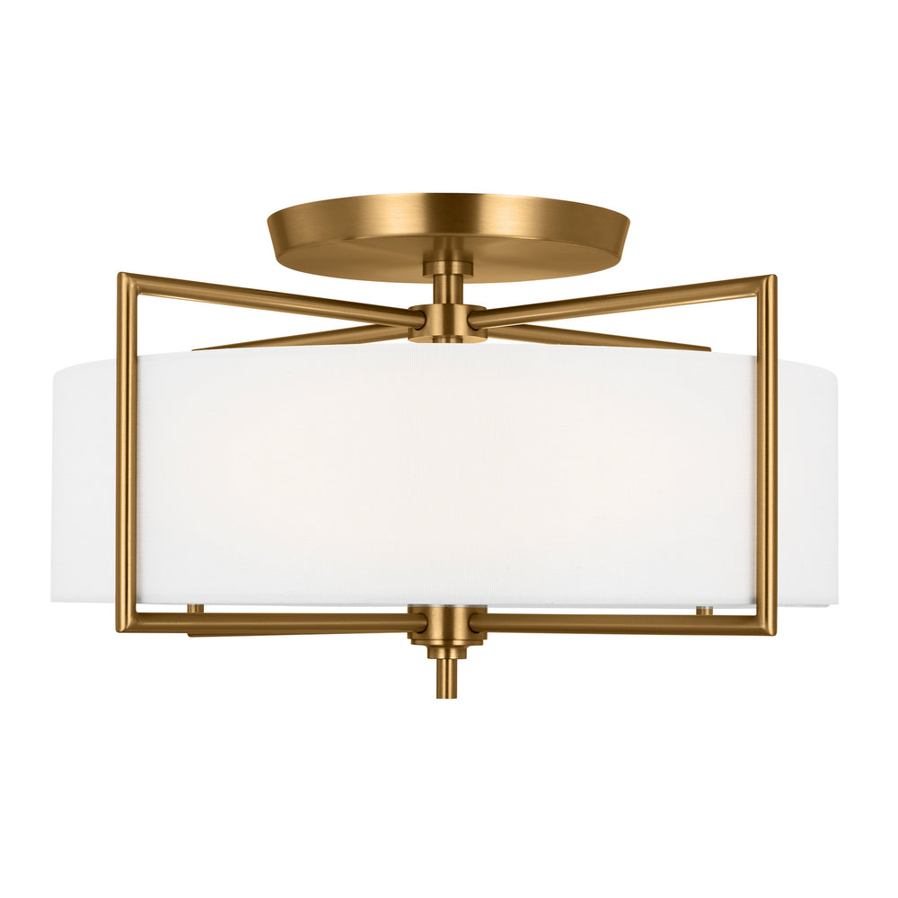 Visual Comfort Studio Canada - Three Light Semi-Flush Mount - Perno - Burnished Brass- Union Lighting Luminaires Decor