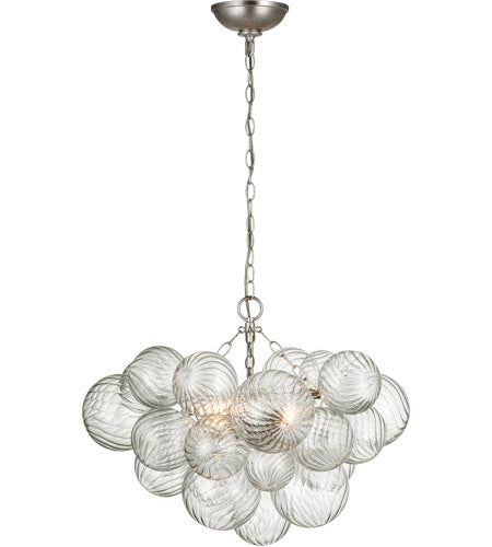 Visual Comfort Signature Canada - LED Chandelier - Talia - Burnished Silver Leaf and Clear Swirled Glass- Union Lighting Luminaires Decor