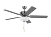 "Generation Lighting Canada. - 52"Ceiling Fan - Linden - Brushed Steel- Union Lighting Luminaires Decor"