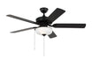 "Generation Lighting Canada. - 52"Ceiling Fan - Linden - Midnight Black- Union Lighting Luminaires Decor"