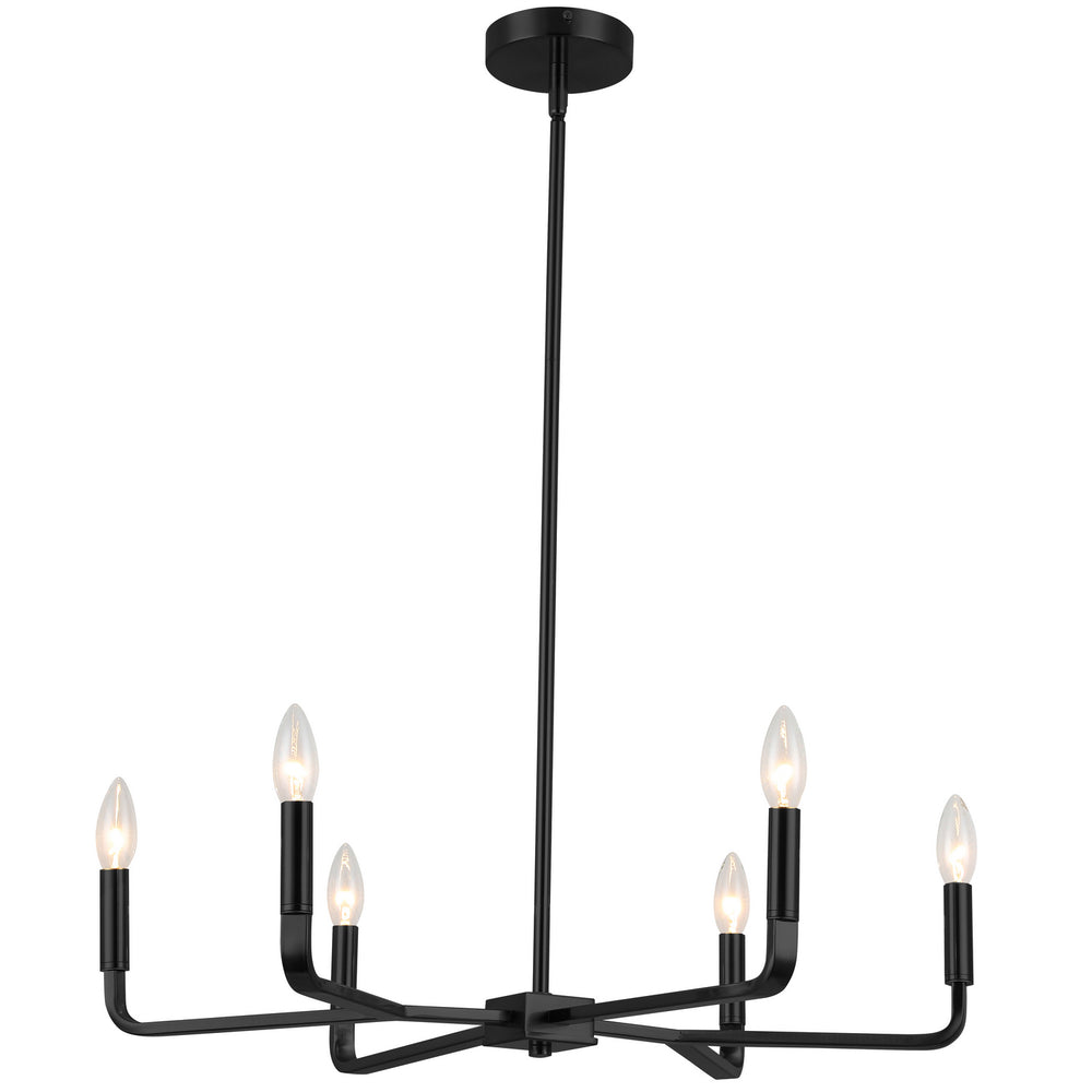 Dainolite Canada - Six Light Chandelier - Colette - Matte Black- Union Lighting Luminaires Decor