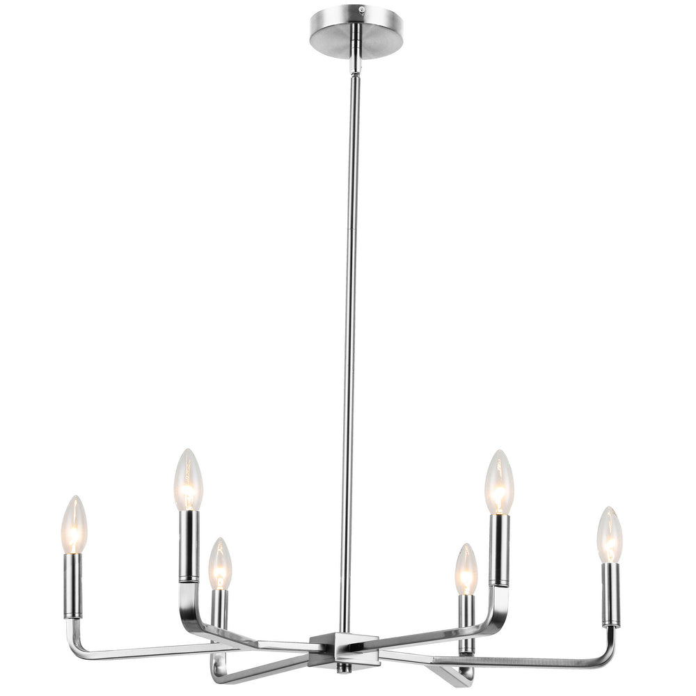 Dainolite Canada - Six Light Chandelier - Colette - Polished Chrome- Union Lighting Luminaires Decor