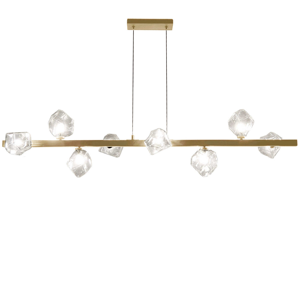 Dainolite Canada - Eight Light Pendant - Pearlene - Aged Brass- Union Lighting Luminaires Decor