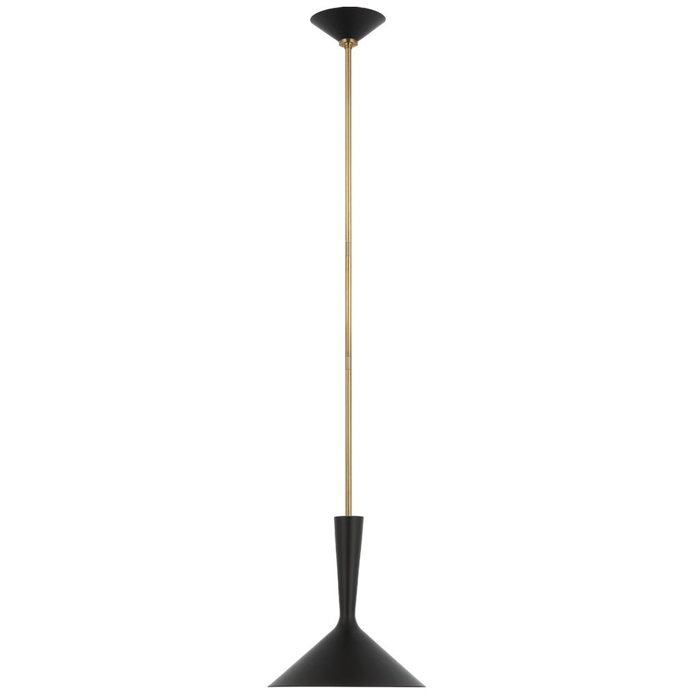 Visual Comfort Signature Canada - LED Pendant - Rosetta - Matte Black and Hand-Rubbed Antique Brass- Union Lighting Luminaires Decor