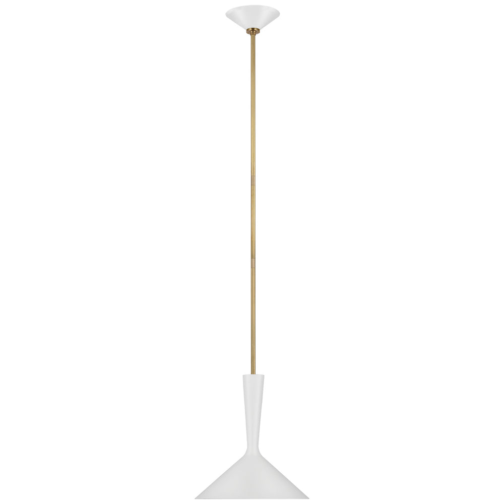 Visual Comfort Signature Canada - LED Pendant - Rosetta - Matte White and Hand-Rubbed Antique Brass- Union Lighting Luminaires Decor