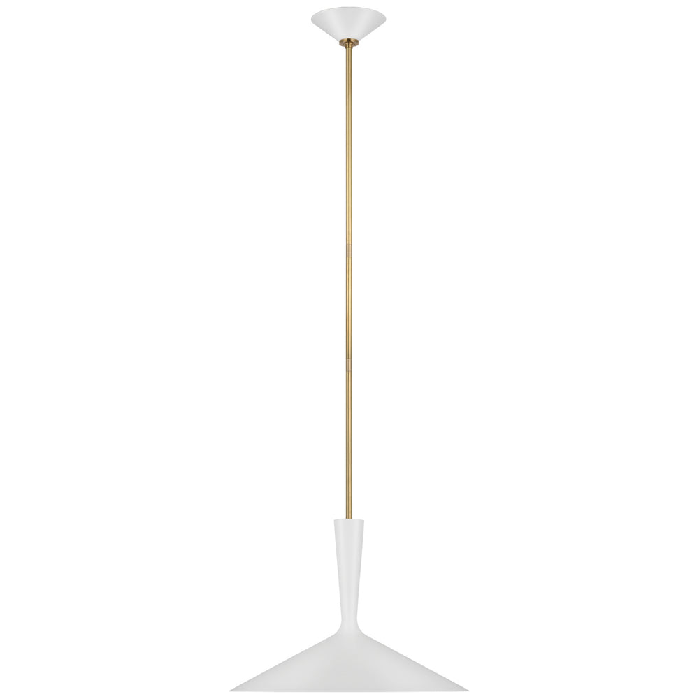 Visual Comfort Signature Canada - LED Pendant - Rosetta - Matte White and Hand-Rubbed Antique Brass- Union Lighting Luminaires Decor