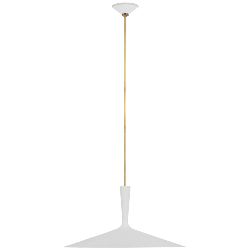 Visual Comfort Signature Canada - LED Pendant - Rosetta - Matte White and Hand-Rubbed Antique Brass- Union Lighting Luminaires Decor