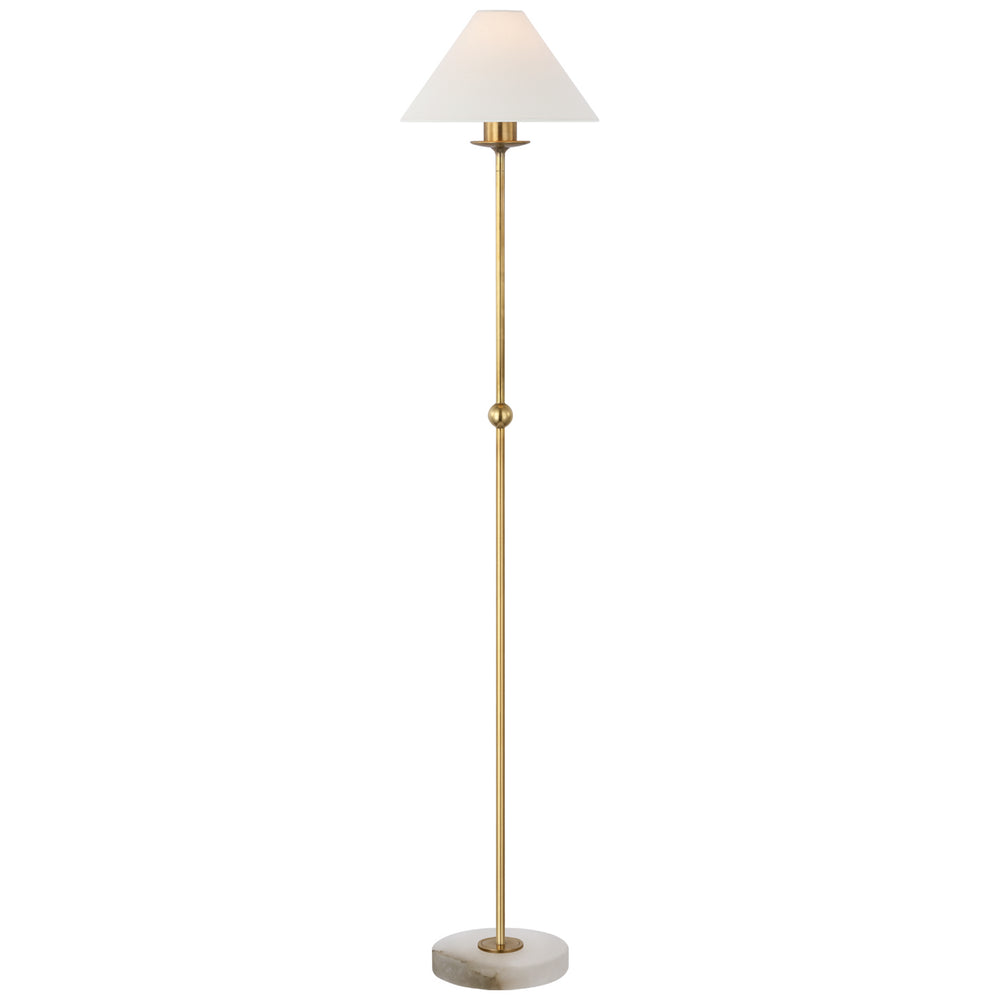 Visual Comfort Signature Canada - LED Floor Lamp - Caspian - Antique-Burnished Brass and Alabaster- Union Lighting Luminaires Decor