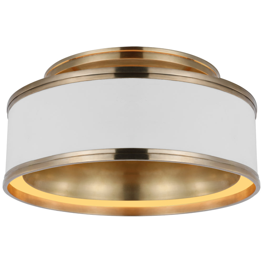 Visual Comfort Signature Canada - LED Flush Mount - Connery - Matte White and Antique-Burnished Brass- Union Lighting Luminaires Decor