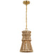 Visual Comfort Signature Canada - LED Pendant - Antigua - Antique-Burnished Brass and Natural Abaca- Union Lighting Luminaires Decor