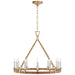 Visual Comfort Signature Canada - LED Chandelier - Darlana Wrapped - Antique-Burnished Brass and Natural Rattan- Union Lighting Luminaires Decor