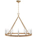 Visual Comfort Signature Canada - LED Chandelier - Darlana Wrapped - Antique-Burnished Brass and Natural Rattan- Union Lighting Luminaires Decor
