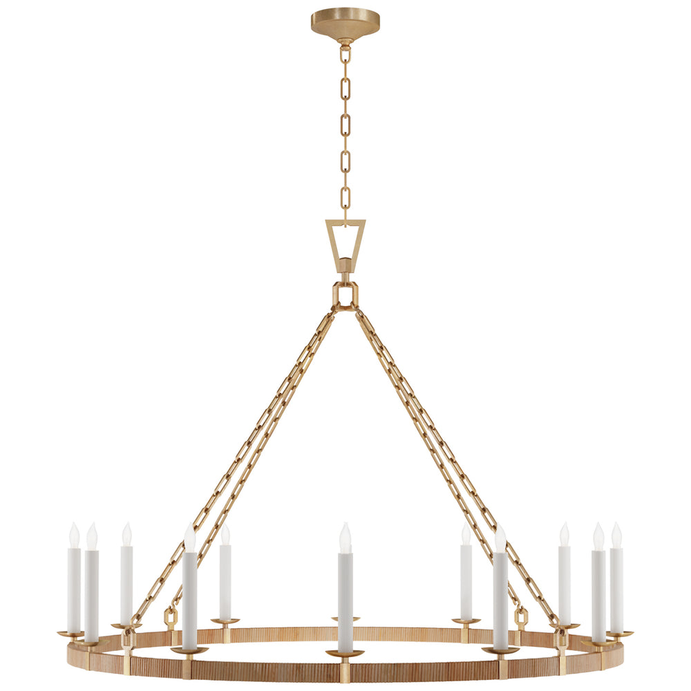 Visual Comfort Signature Canada - LED Chandelier - Darlana Wrapped - Antique-Burnished Brass and Natural Rattan- Union Lighting Luminaires Decor