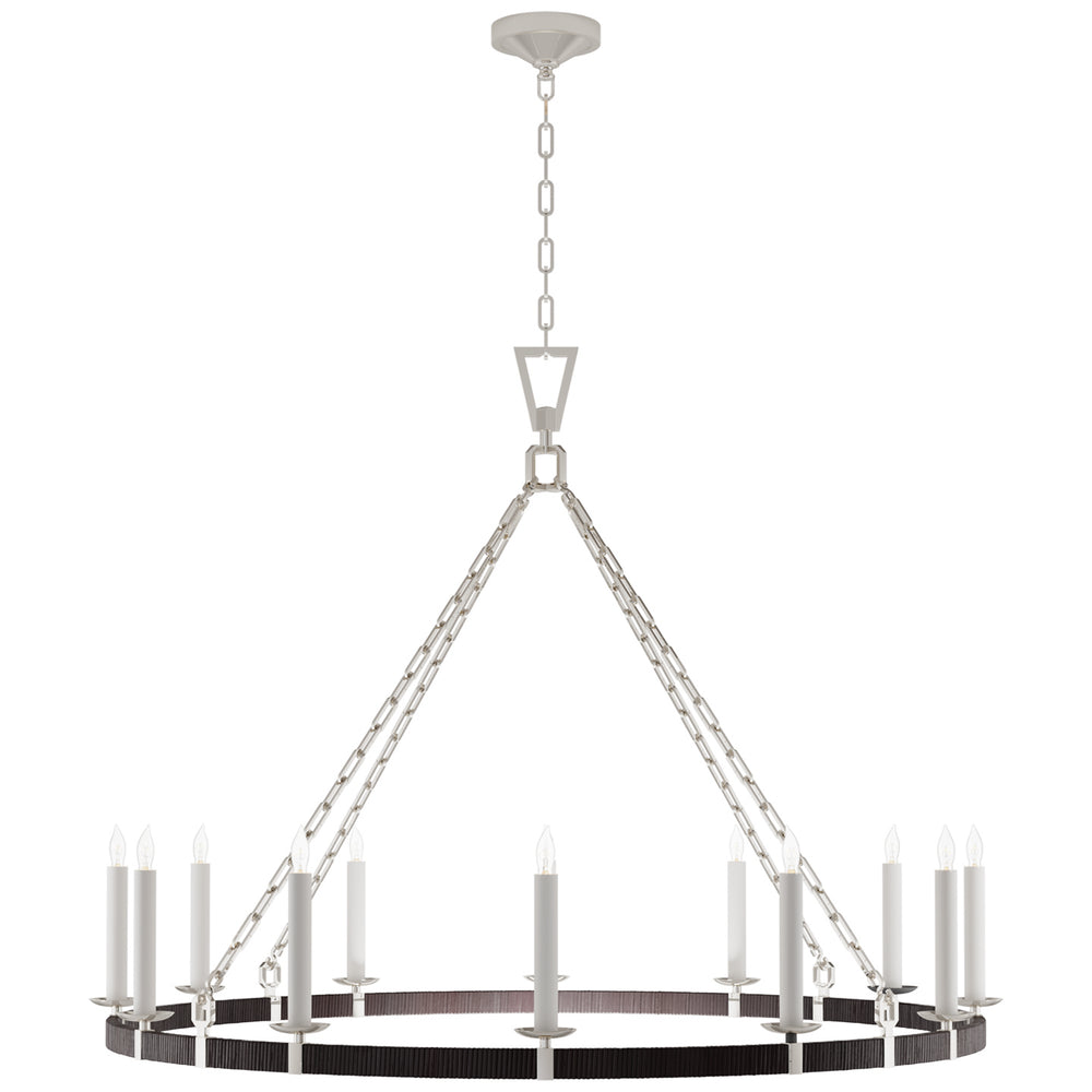 Visual Comfort Signature Canada - LED Chandelier - Darlana5 - Polished Nickel and Black Rattan- Union Lighting Luminaires Decor