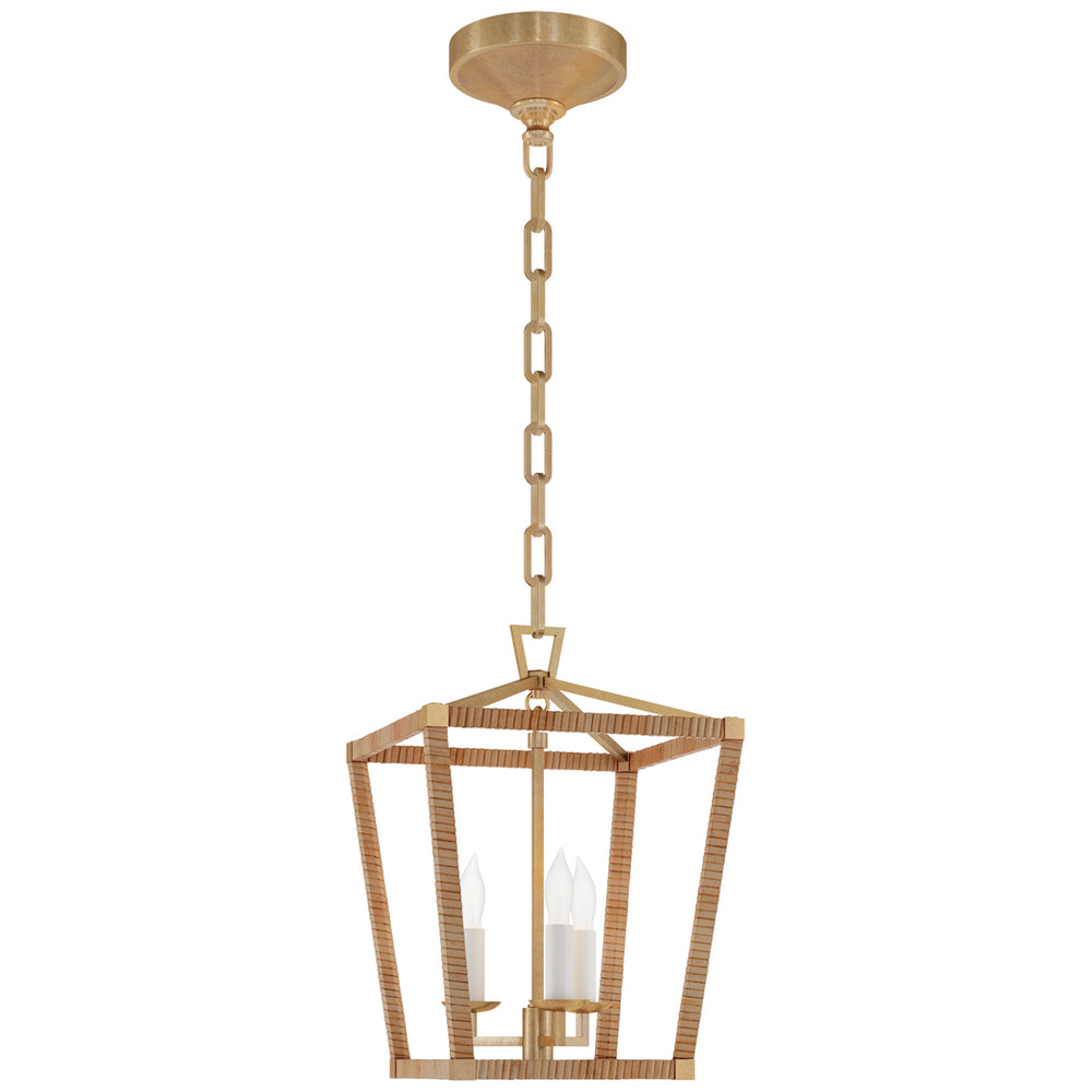 Visual Comfort Signature Canada - LED Lantern - Darlana Wrapped - Antique-Burnished Brass and Natural Rattan- Union Lighting Luminaires Decor