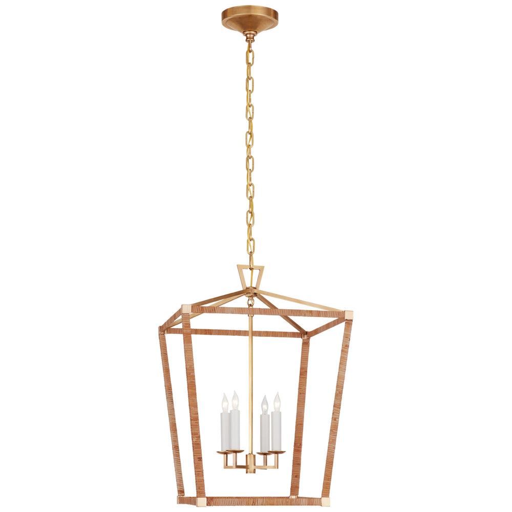 Visual Comfort Signature Canada - LED Lantern - Darlana Wrapped - Antique-Burnished Brass and Natural Rattan- Union Lighting Luminaires Decor